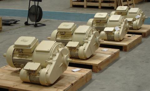 A set of OBEKI microspeed brake-motors manufactured for a French nuclear power plant