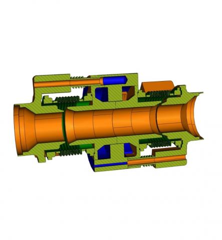 Design and detailed engineered double pipe connector for fast remote handling