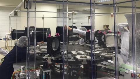 MEGARA spectrograph for the GTC 10m telescope during the assembly at laboratory in Universidad Complutense (customer UCM, Madrid)