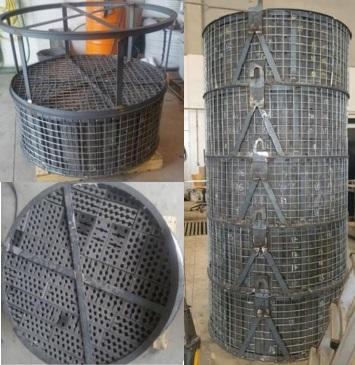 POLYPHEM Project. Baskets filled with HEATEK blocks for the thermal storage tank